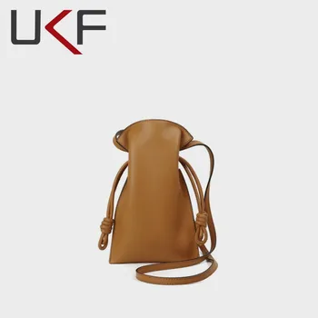 UKF Новая Дизайнерская женская сумка через плечо из натуральной кожи, высококачественная сумка из коровьей кожи, Сумка для телефона из телячьей кожи, Женская простая мода Ba