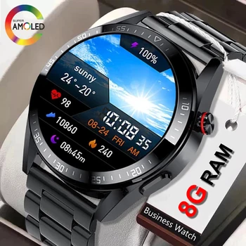 2023 Новые Смарт-Часы С Памятью 8G 454*454 HD AMOLED, всегда отображающие Время Вызова По Bluetooth, Умные Часы Для Мужчин, Наушники Xiaomi TWS