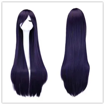 длинный прямой парик для косплея Сейлор Марс Рей Хино длиной 100 см, фиолетово-черные термостойкие парики из синтетических волос, шапочка для парика