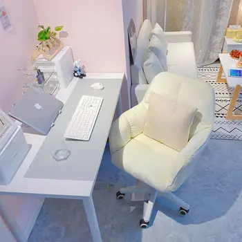 Кресло для домашнего офиса, Компьютерное пространство для спальни, Удобное кресло с поворотным на 360 ° подъемным поручнем на спинке, письменный стол, кресло для письма Доставка