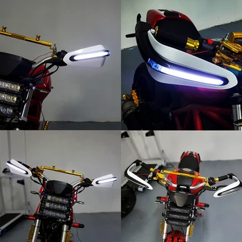 Защитные накладки для рук на мотоцикле, защита рук на руле со светодиодной подсветкой, защитные накладки для двигателя, аксессуары для мотокросса для Kawasaki Klx 250 Ktm