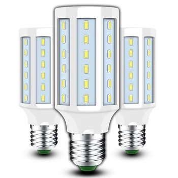 Светодиодная лампа E14 E27 Без Мерцания Кукурузный Прожектор Постоянного Тока Широкого Напряжения 85-265 В Гостиная Светодиодный Свет Теплая Белая Свеча