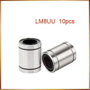 lm8uu 10 шт./лот, линейный шарикоподшипник LM8UU 8 мм, линейный подшипник 8 мм, детали для 3D-принтера, детали LM8 с ЧПУ