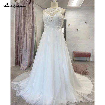 Кружевные свадебные платья Lakshmigown robe de mariage 2023 nouveauté больших размеров, элегантные свадебные платья из тюля трапециевидной формы для новобрачных.