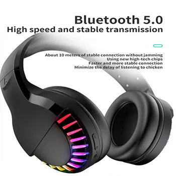 Беспроводная гарнитура Bluetooth 5.0, проводной сабвуфер, стерео, активное шумоподавление, соревновательная игра, встроенный цветной светодиод