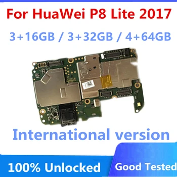 Разблокирована для материнской платы HuaWei P8 Lite 2017, оригинальная материнская плата, логическая плата, 3 ГБ оперативной памяти, 16 ГБ ПЗУ, полные чипы