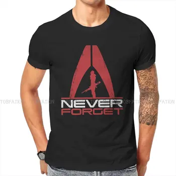 Футболка Mass Effect Game Never Forget, винтажная мужская футболка из полиэстера в стиле панк с круглым вырезом и коротким рукавом