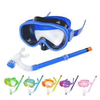 Детский набор для подводного плавания, маски для дайвинга, набор для подводного плавания, противотуманные маски для подводного плавания, Очки с удобной дыхательной трубкой для девочек и мальчиков