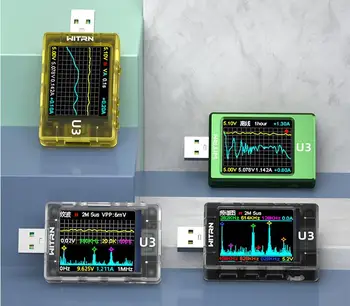 Детектор WITRN U3, USB тестер напряжения и амперметра PD3.1 Протокол быстрой зарядки, PPS Спектр пульсаций