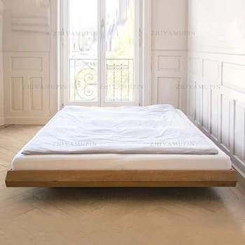 Японская кровать из массива дерева кровать с подогревом пола Nordic simple японский каркас кровати без кровати татами низкая кровать на заказ