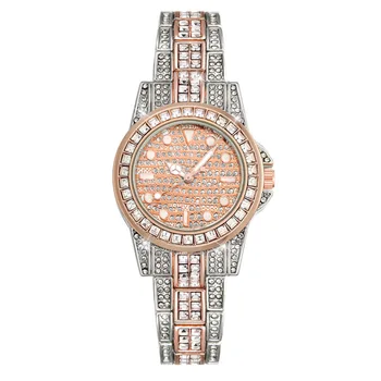 Женские кварцевые часы со стальным ремешком, инкрустированные бриллиантами, персонализированные креативные изысканные женские часы