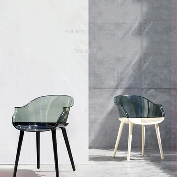 Прозрачный обеденный стул Ins Ghost Chair Простой Современный Домашний ресторан, Креативное Дизайнерское кресло с акриловой спинкой для кухни