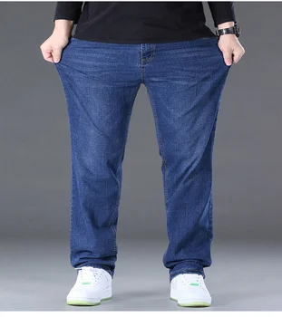 Модные джинсы оверсайз 10XL, мужские толстые свободные брюки, повседневные брюки-карго, джинсы, мужские черные мешковатые джинсы, Удобные джинсы для повседневной работы