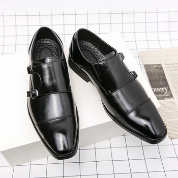 Модные Классические деловые туфли на плоской подошве, мужские Дизайнерские вечерние платья, Кожаные лоферы, Большие размеры 38-46, Черно-коричневая обувь для джентльменов