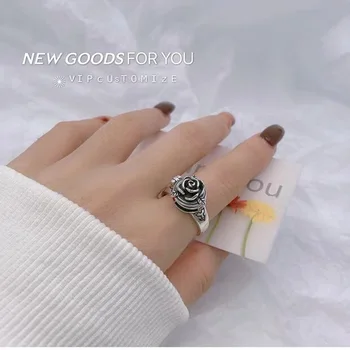 Креативный дизайн в стиле ретро, Серебряное кольцо, Открывающееся Кольцо, кольцо с коробочкой, Розовое Кольцо, украшения для безымянных пальцев, кольца серебряного цвета для женщин, Мужское кольцо