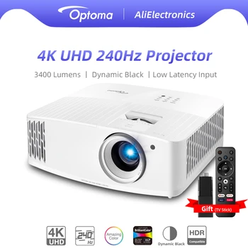 Проектор Optoma 4K 3840x2160 с Частотой обновления 240 Гц для Игр WiFi 3D HDR Video Beamer Cinema Для Домашнего Кинотеатра UHD506