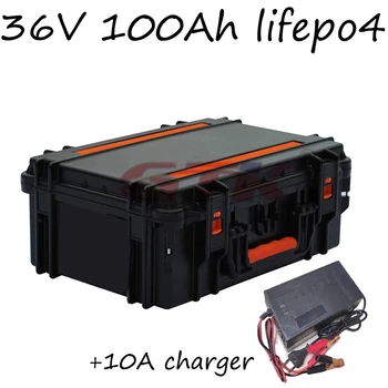 Водонепроницаемый 36V 100Ah Lifepo4 3,2V Li-po аккумулятор bms 12s для 3000 Вт рыболовных лодок, троллинга, кемпинга на открытом воздухе + Зарядное устройство 10A
