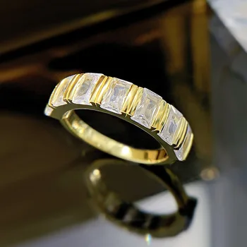 2023 Летнее Новое Хит Продаж Прямоугольное Автомобильное кольцо с цветком 3 * 5 мм, Европейское и американское Персонализированное Кольцо из стерлингового Серебра