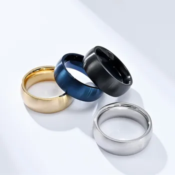 8 мм Матовое кольцо из нержавеющей стали, куполообразное обручальное кольцо для мужчин и женщин, размер 7-12