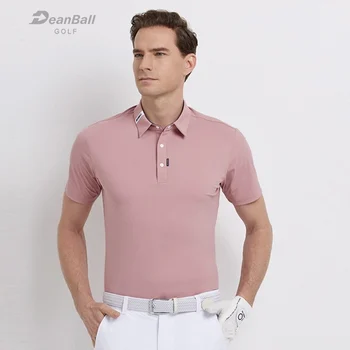 Мужская летняя эластичная быстросохнущая спортивная одежда для гольфа DB, мужская белая верхняя рубашка поло для гольфа