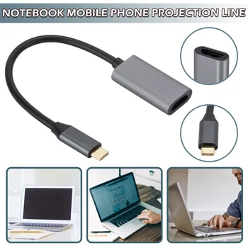 Адаптер, совместимый с 4K USB Type-C в HDMI, конвертер USB 3.1 HD-проекционный аудиокабель для телефона Android-планшета