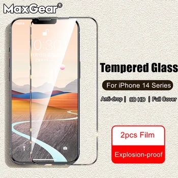2шт 9D Закаленное Стекло для iPhone 14 11 12 13 Pro Max 6 S 8 7 Plus Защитная Пленка для экрана для iPhone XS MAX X XR Full Cover Glass Film