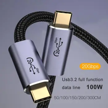 USB3.1 10 Гбит/с Кабель Для Передачи Данных PD 100 Вт 5A Быстрая Зарядка USB Type C-Type C 8K 60Hz Кабельный Шнур Для Macbook Pro 3m 2023 Универсальный