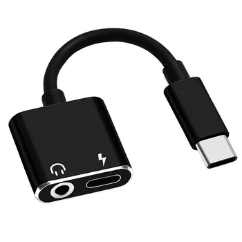 Разделитель Type-C, преобразователь USB Type C в 3,5 мм разъем Aux, адаптер OTG, удлинитель кабеля для зарядки USB C, адаптеры для наушников