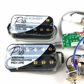 1 Комплект Электрогитары LP Standard ProBucker с Грифом и Бриджем, Черные Звукосниматели Humbucker с Профессиональным Жгутом Проводов для EPI