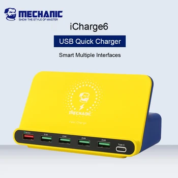 МЕХАНИЧЕСКИЙ USB Smart Quick Charge, 6 портов, портативная беспроводная быстрая зарядка для iPhone iPad Samsung Huawei, Соглашение о поддержке PD