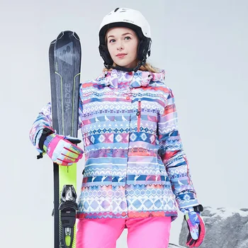 Зимняя женская лыжная куртка -30 градусов, зимнее пальто, водонепроницаемое теплое лыжное пальто, Спортивная куртка для сноуборда на открытом воздухе, Ветрозащитная одежда