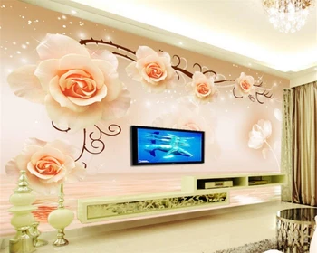 Beibehang papel de parede обои на заказ водяная роза, 3 d фотообои спальня ТВ стена в гостиной 3 d обои