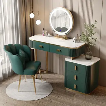 Туалетный столик поколения Simple, Роскошные комоды для спальни, шкаф для хранения из массива дерева, Каменная доска, Ins Schmink Tisch Furniture WK