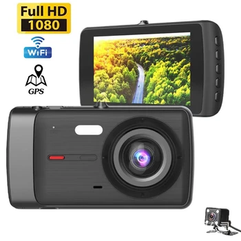 Автомобильный видеорегистратор с WiFi 4.0 полный HD 1080p тире Cam заднего вида автомобиля камера видео рекордер авто видеорегистратор черный ящик автомобильный видеорегистратор GPS-трека автомобиля аксессуары