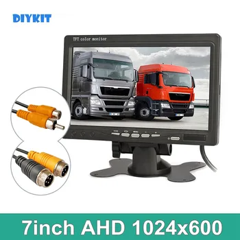 DIYKIT 1024x600 AHD 7-дюймовый TFT LCD HD Автомобильный Монитор Заднего Вида Поддержка 1080P AHD Камеры 2 x 4PIN Видеовхода