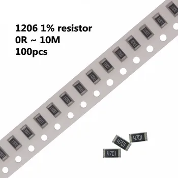 100шт 1206 SMD резистор 0R ~ 10 М 1/2 Вт 0 1 10 100 150 220 330 Ом 1K 2,2K 10K 100K 0R 1R 10R 100R 150R 220R 330R