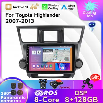 MEKEDE IPS 8 + 128 Г DSP Android 11 Автомобильный Радио Мультимедийный Плеер для Toyota Highlander 2007-2013 GPS Навигация Carplay Auto WIFI BT