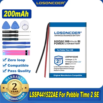 100% Оригинальный Аккумулятор LOSONCOER 200mAh LSSP441522AE Для Смарт-часов Pebble Time 2 SE 2-проводной