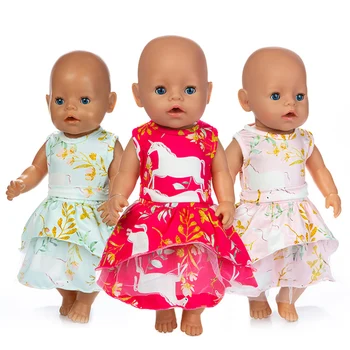 Новое повседневное платье, кукольная одежда, подходит для кукольной одежды 43 см, аксессуары для куклы Реборн