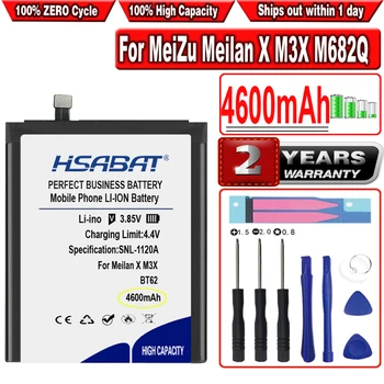 Аккумулятор HSABAT 4600mah BT62 для MeiZu M3X, M3X Dual SIM, M3X Dual SIM TD-LTE, M682Q, для Meilan X