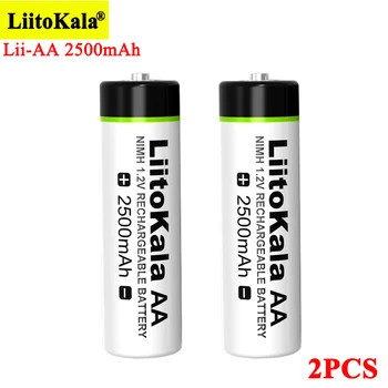 2шт Liitokala 1.2 V AA 2500mAh Ni-MH Аккумуляторная батарея AA для температурного пистолета, мыши с дистанционным управлением, батареек для игрушечной камеры