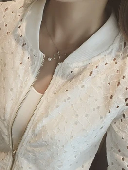 Женская летняя тонкая куртка 2019 года, белая кружевная солнцезащитная женская одежда с длинным рукавом, дышащая куртка-бомбер