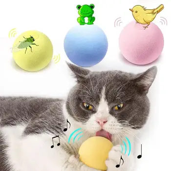 Умные игрушки для кошек, Катящийся мяч, Электрические Игрушки для кошек, Интерактивные для обучения кошек, сенсорный Звучащий мяч, Игрушки для котенка, Аксессуары для домашних животных