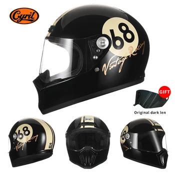 Легкий мотоциклетный шлем из стекловолокна в стиле ретро, мотоциклетный шлем CYRIL FF390 DOT, одобренный ЕЭК для мужчин и женщин