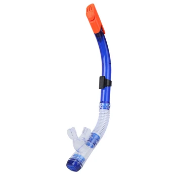 Трубка для подводного плавания с маской и трубкой, наполовину сухая Резиновая трубка для подводного плавания, дыхательная трубка для занятий дайвингом, инструмент для обучения плаванию, ПВХ синего цвета, автоматически закрывается
