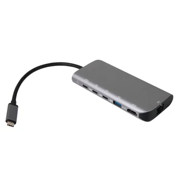 USB4 Портативный ноутбук USB C док-станция 6 в 1 HDMI RJ45 USB A / C порт 10 Гбит / с USB C до 8K HDMI концентратор