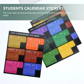 4 листа наклеек с календарем, Блокнот, Календарные указатели, наклейки с расписанием, Блокнот, Календарные наклейки