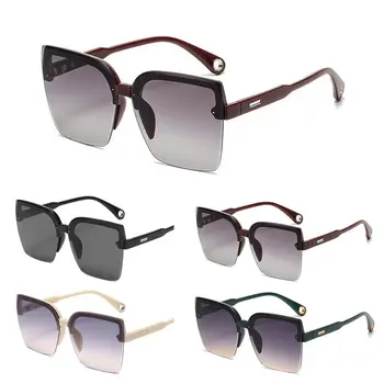 Женские мужские винтажные очки роскошного дизайна, солнцезащитные очки квадратного размера, солнцезащитные очки без оправы.