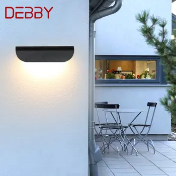 Современные настенные светильники DEBBY В простом черном стиле, водонепроницаемые светодиодные бра IP65 Для наружных и внутренних балконных лестниц.