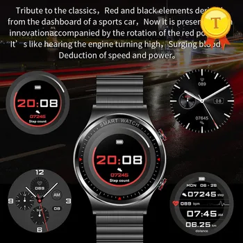 Стальной браслет с сенсорным экраном 1,28 дюйма, смарт-часы с функцией Bluetooth для вызова, мониторинг сердечного ритма, кислорода в крови, умные часы для ios Android